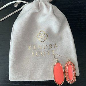 Kendra Scott Small Dayla Coral Earrings with Gold Accents/Backing